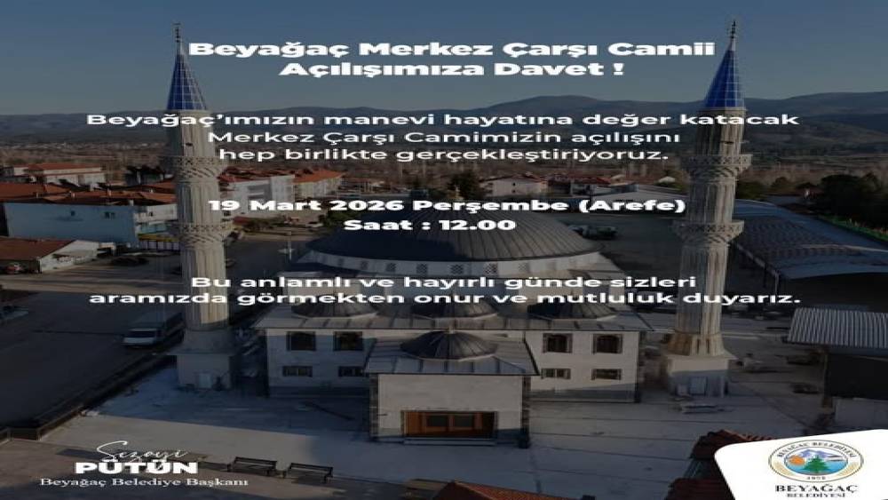 Beyağa&ccedil; Merkez &Ccedil;arşı Cami ibadete a&ccedil;ılıyor
