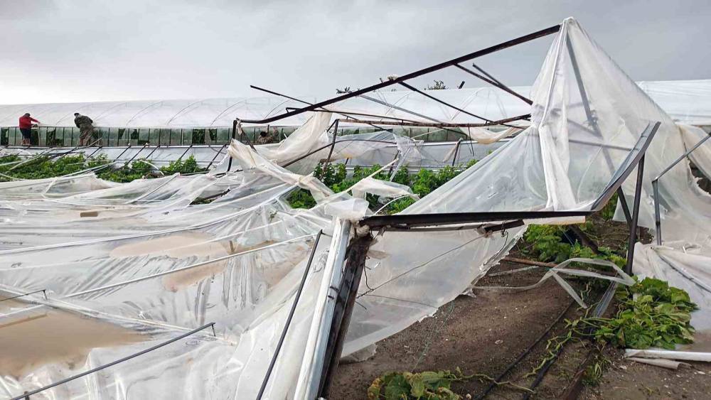 Seydikemer&rsquo;de hortumun vurduğu seralarda hasar tespit &ccedil;alışmaları başladı
