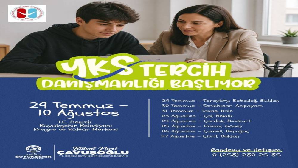 Denizli&rsquo;de YKS tercih danışmanlığı hizmeti başlıyor

